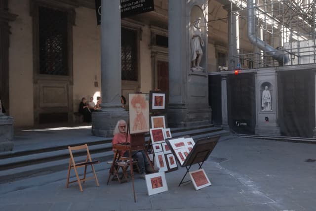 Outside of Uffizi Red Painter